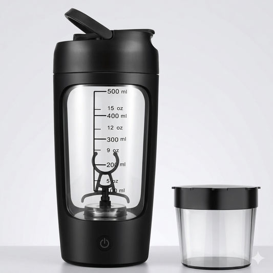 Elektryczny Shaker do Odżywek 500 ml USB-C | Automatyczny Mikser Proteinowy 7000 RPM | Butelka do Białka, Koktajli i Kawy